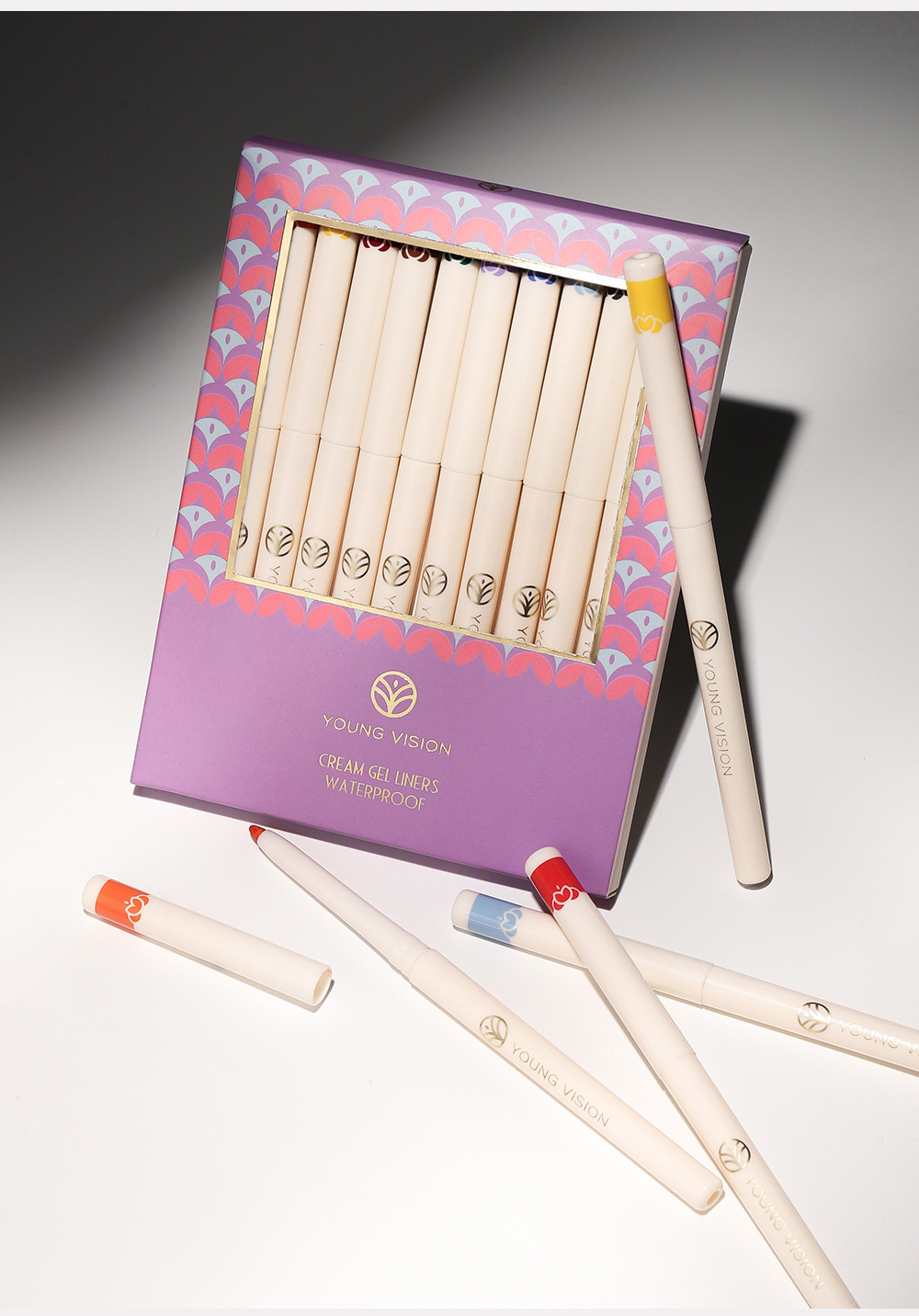 YOUNG VISION 12-piece box eyeliner gel pen is not easy to smudge eyeliner gel pen, colored eyeliner gel pen undefined