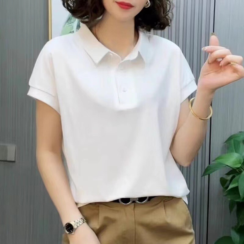 New Polo Collar Women's T-Shirt 210g 40 Count 1×1 Rib Cotton (92 Cotton 8 Spandex) New Polo Collar Women's T-Shirt 210g 40 Count 1×1 Rib Cotton (92 Cotton 8 Spandex)