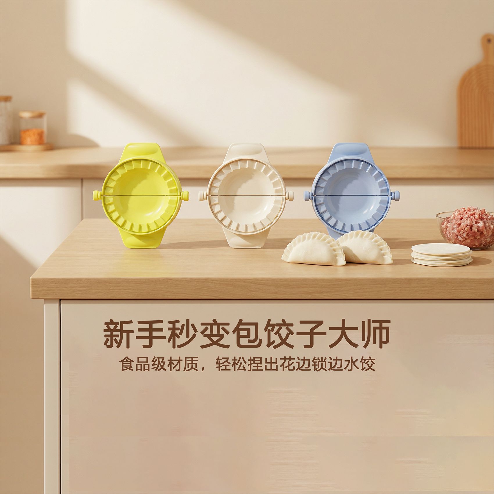 Dumpling-Making Tool Kitchen Gadget, Dumpling Skin Press Mold, Lazy Dumpling Maker, Home-Use Set, Flower-Shaped Dumpling Maker