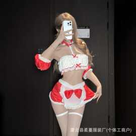 情趣内衣制服诱惑睡衣调情火辣床上免脱激情女仆装睡衣