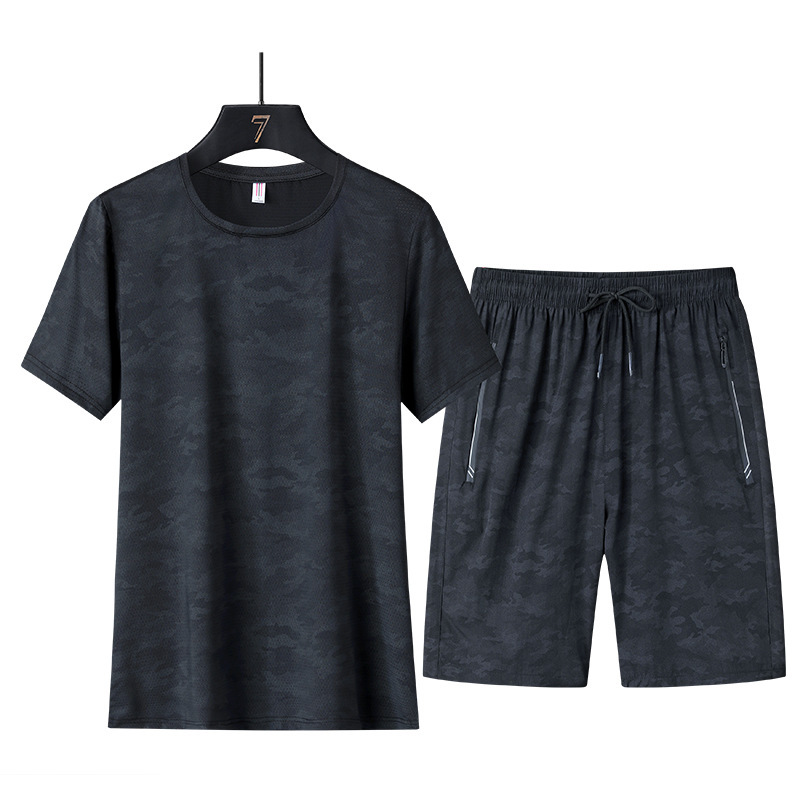 Verano nuevo estilo camiseta de secado rápido pareja manga corta running yoga fitness deportes sueltos seda de hielo traje transpirable