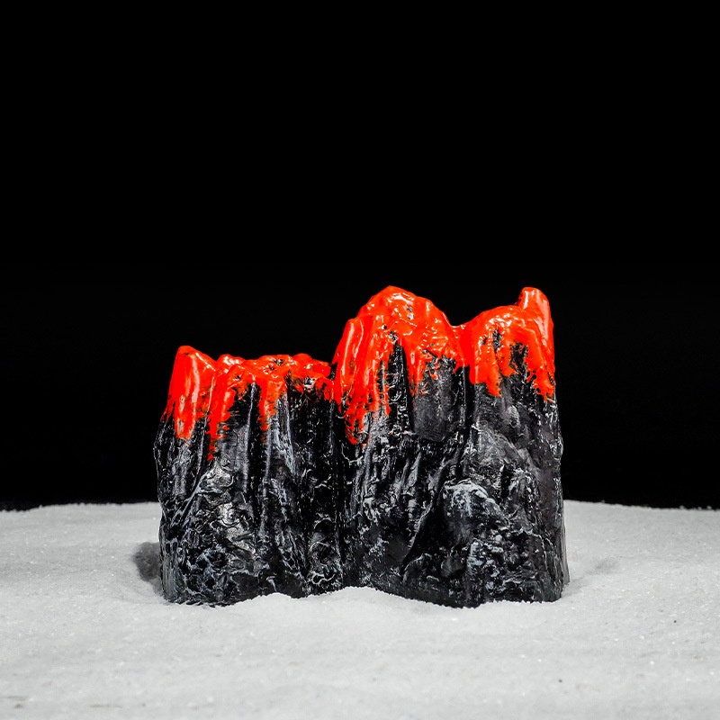 La pecera volcánica de simulación, la decoración del acuario de rocalla de resina, el paisajismo se puede equipar con bombas de oxígeno, decoraciones de artesanías para el hogar