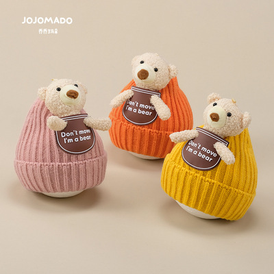 baby Hat winter Knitted hat lovely three-dimensional Little Bear Korean Edition men and women Autumn and winter keep warm children Wool cap