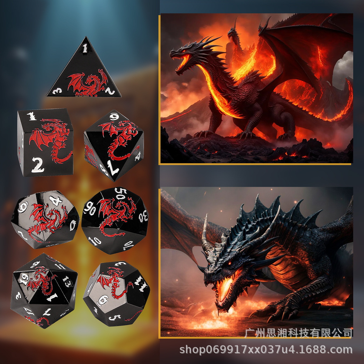 New 6-Color Alloy Polyhedral Dnd Dice Set Dungeons and Dragons Tabletop Game Metal Dice Export Hot Sale