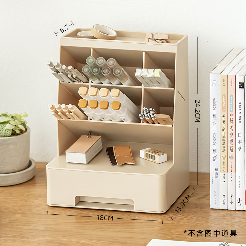 Insertar oblicuo titular de la pluma gran capacidad cajón caja almacenamiento estudiante Oficina escritorio moda creativa niños lindos Al Por Mayor