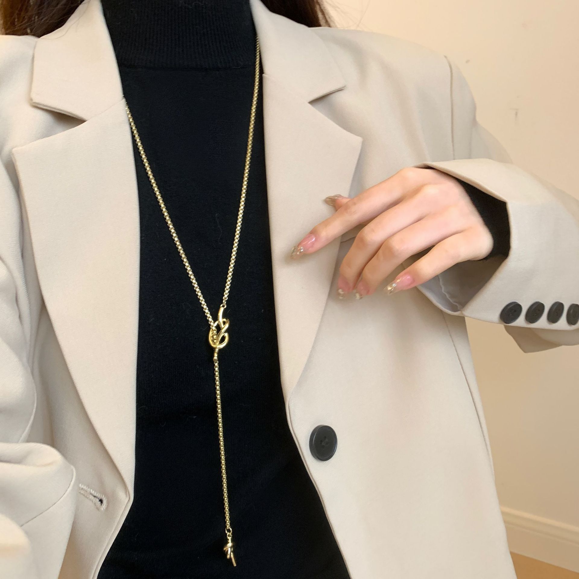 Collana lunga donna madewell nodo marinaio catena elegante_voghion.com