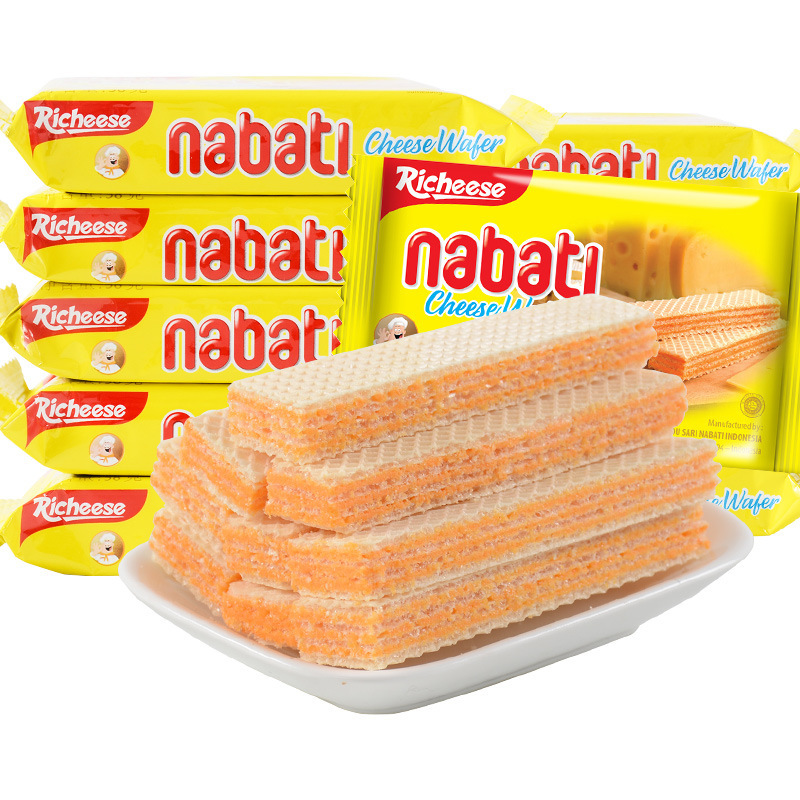 Indonesian Lychee Cheese Wafer Biscuits, approximately 25g, suitable for leisure and office snacks
