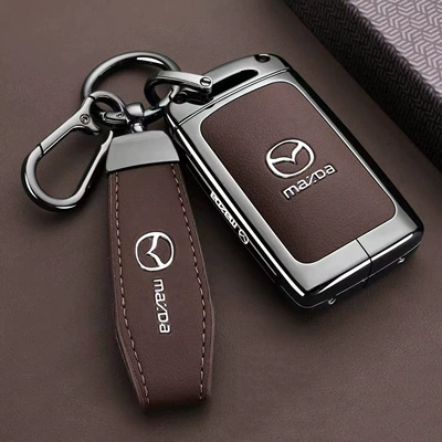 Suitable for Mazda Cx4 Static Rod/Key Bag - type-c-key-brown-leather-rope-buckle-hanging-buckle