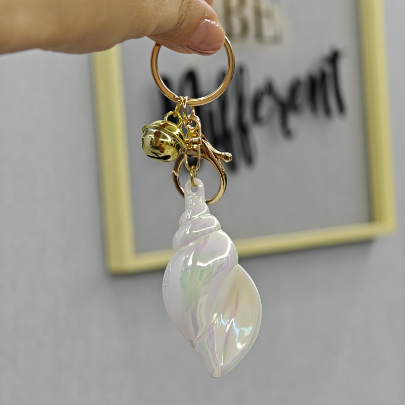 Colorado conchillo de color grande llavero eléctrico conchillo de color llavero mochila colgante acrílico pequeño regalo colgante