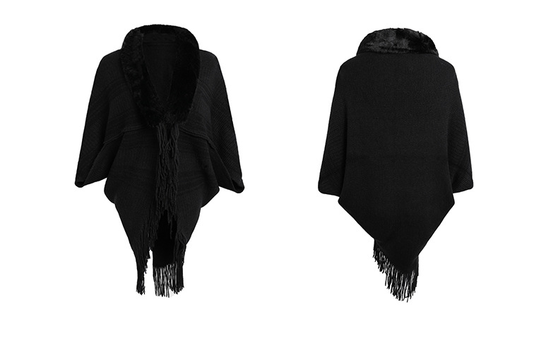 fur collar tassel knitted cardigan nihaostyles clothing wholesale NSMMY90329