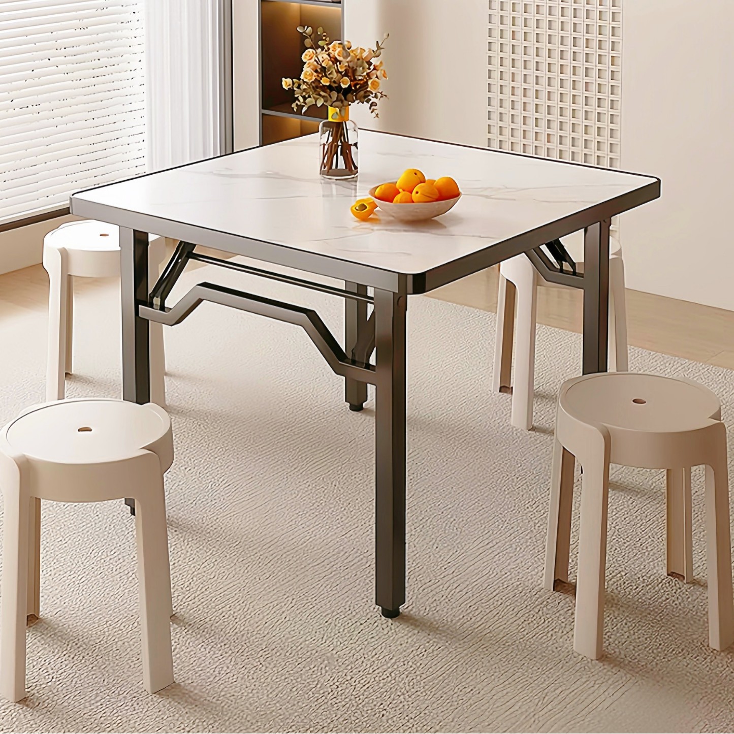 Household Egg-Beating Table, Stall Mahjong Table, Simple Square Dining Table, Small Apartment Dining Table, Foldable Square Table