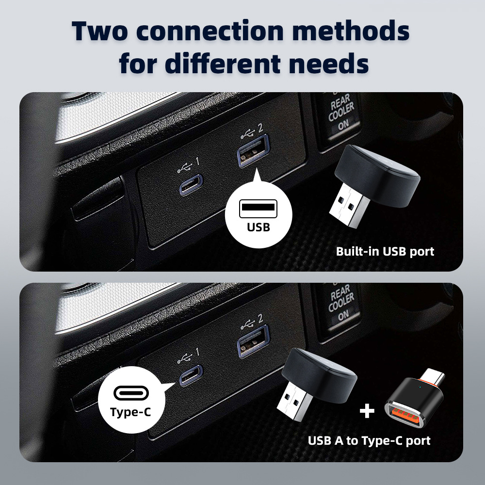 2-in-1 wireless CarPlay adapter for quick connection to the original wired car system, enabling smart connectivity in your vehicle