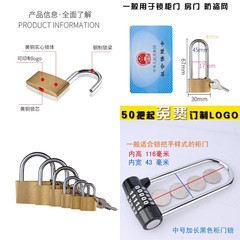 Wholesale size increase brass padlock box zipper drawer cabinet door outdoor anti-theft window lock copper lock