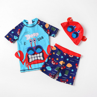 Wholesale summer swimwear small and medium-sized children's beach sunshade baby cute split swimming trunks sunscreen quick-drying children's swimwear