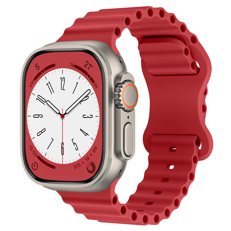 14g Weight Watch Strap Classification Silica Gel Material Solid Color Pattern Fashion Style Fashion Solid Color Silicone Sports Strap For Watch 5