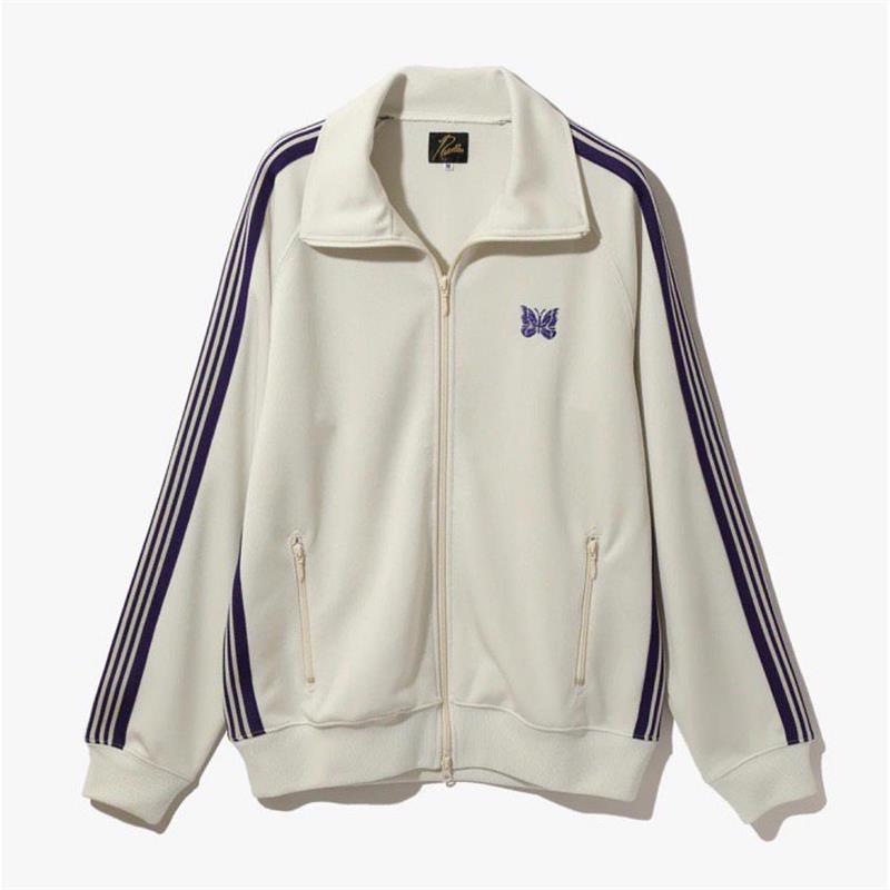 Agujas pista de mariposa blanca lechosa cinta bordada ins campus ocio chaqueta deportiva chaqueta