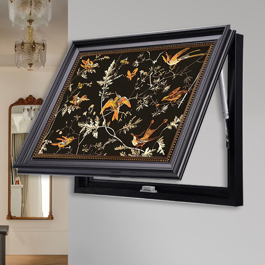 法式中古風電錶箱裝飾畫客廳美式歐式中國風遮擋推拉液壓裝飾畫