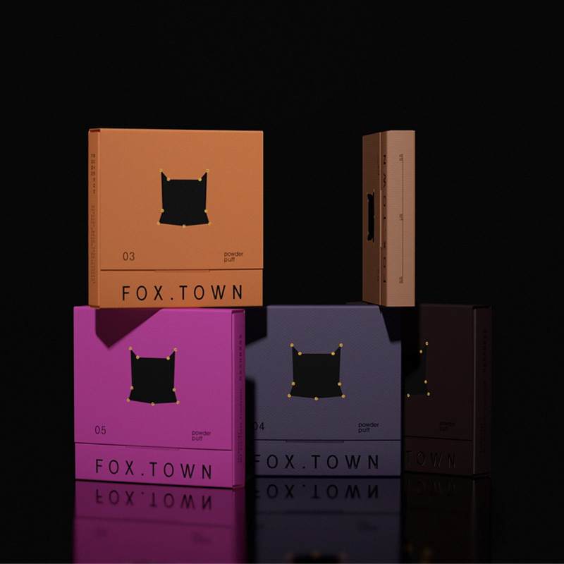 美妆彩妆工具包装品牌设计 彩盒印刷粉扑卡盒扣包装设计定 做