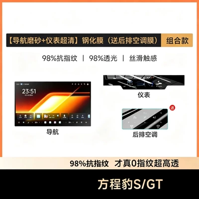 Car interior film S, this includes a center console film - equation-sgt-navigation-matte-ultra-clear-instrument-panel-tempered-glass-screen-protector-includes-rear-air-conditioner-film