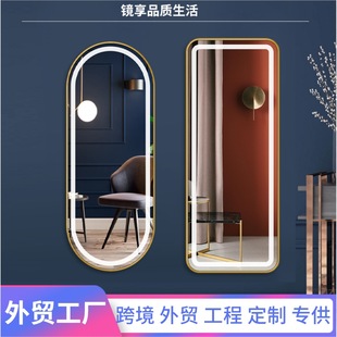 Zhenhan Export Framed Full-Length Mirror Dressing Floor Mirror Fitting Hair Salon Barber Shop Hair Salon with Led Light
