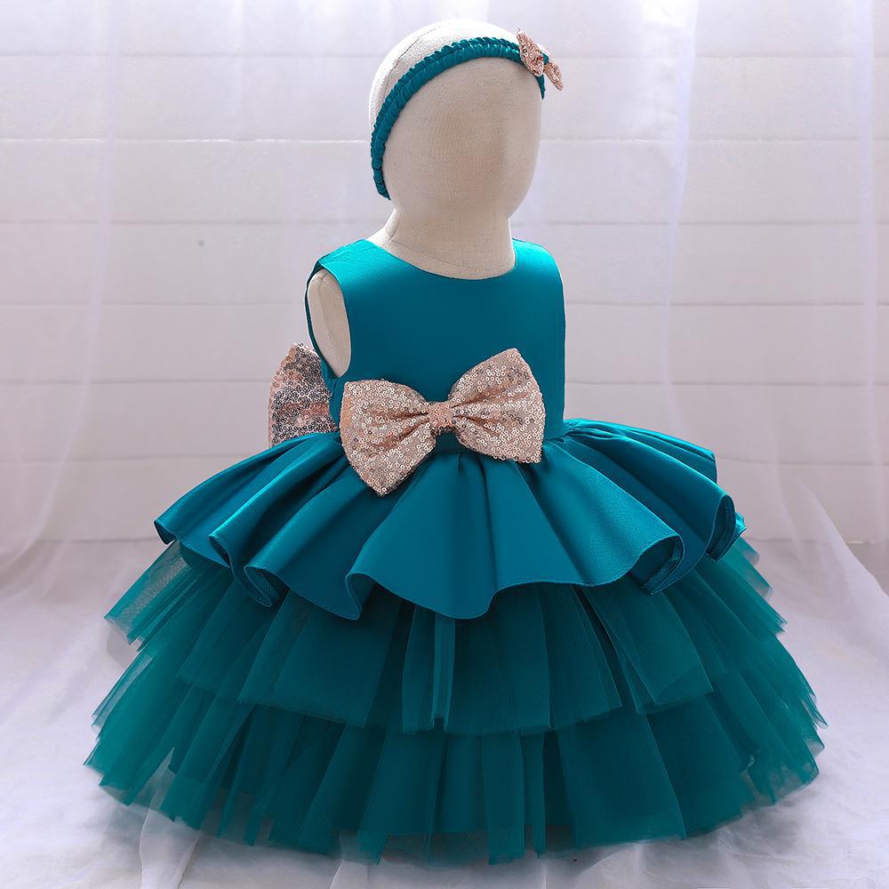 Vestido infantil de estilo europeo y americano, vestido de princesa con falda de tul para niñas, vestido de cumpleaños, princesita