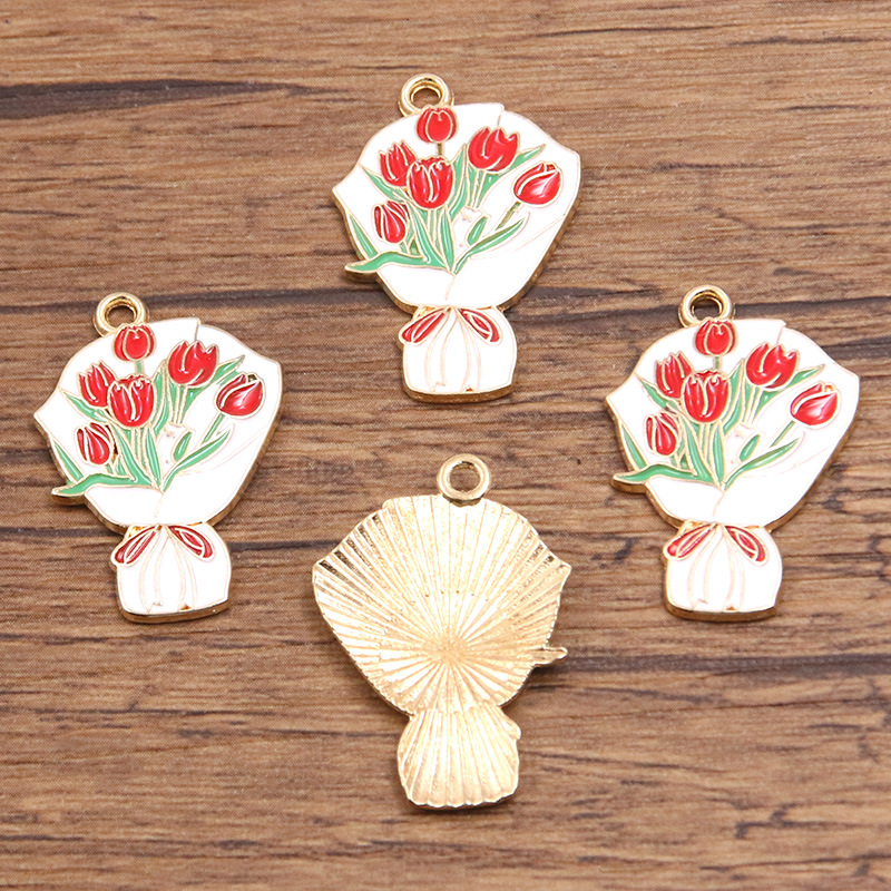 No. 2 red flowers 18x27mm 1.5g