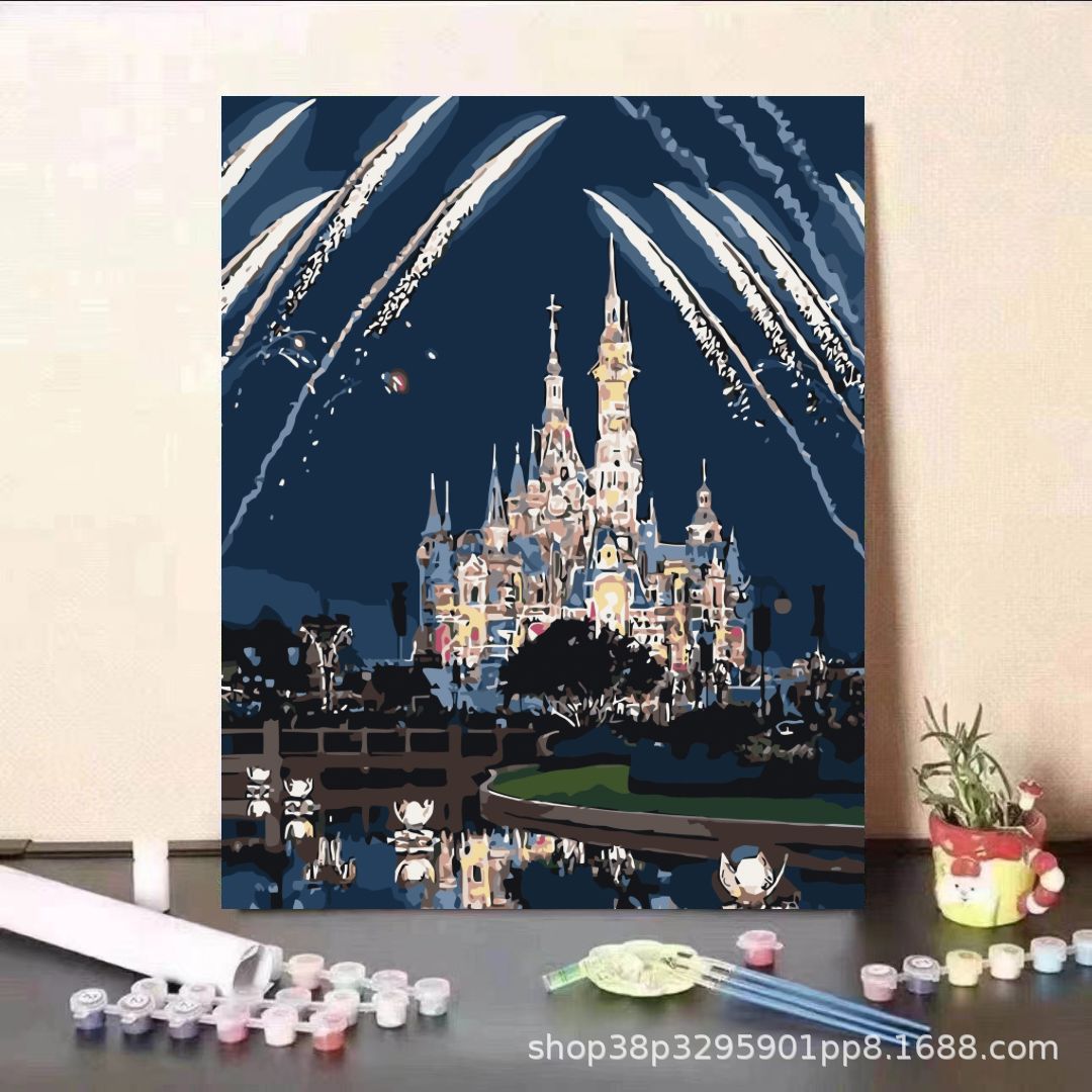 Guardia dulce serie de animación de pintura al óleo digital DIY moderna minimalista para niños fábricas de pintura al óleo de relleno al por mayor