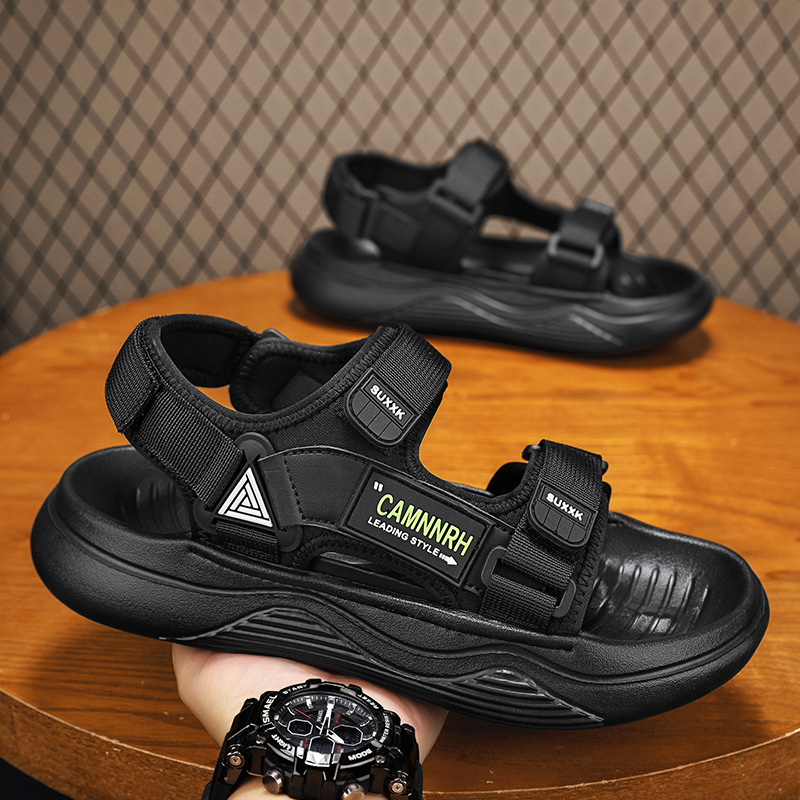 Una pieza de sandalias de cabello para hombre, uso exterior de verano, conducción casual antideslizante, plataforma deportiva, zapatos de playa vietnamitas para jóvenes