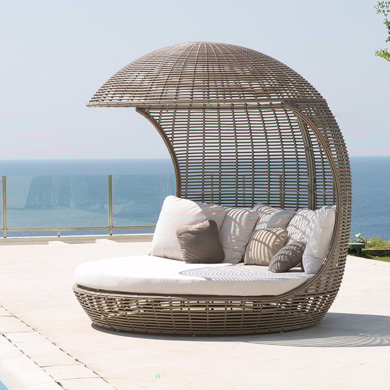 Silla de playa Cama redonda Hotel escénico Piscina al aire libre Resort Sofá cama al aire libre Sofá cama grande al aire libre