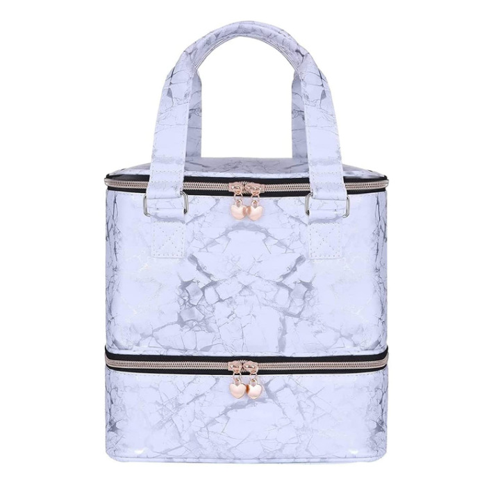 Bolsa de almacenamiento de esmalte de uñas para uñas de doble capa de maquillaje de aceite esencial de gran capacidad que puede contener lámpara de soporte 30 botellas Amazon