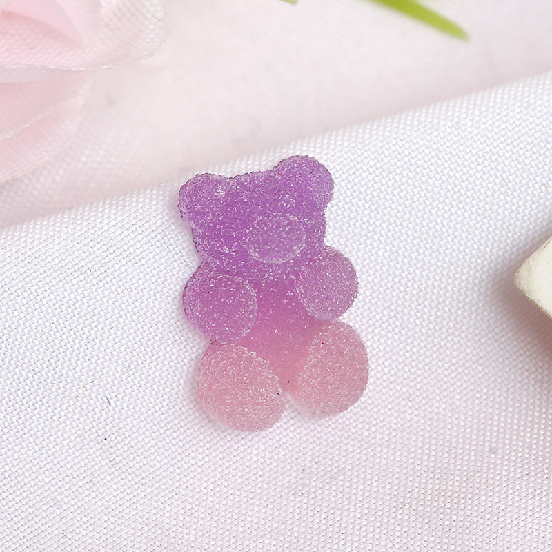 Nuevo gradiente luminoso resina esmerilado oso suave caramelo jalea DIY crema pegamento teléfono móvil Shell parche horquilla parche