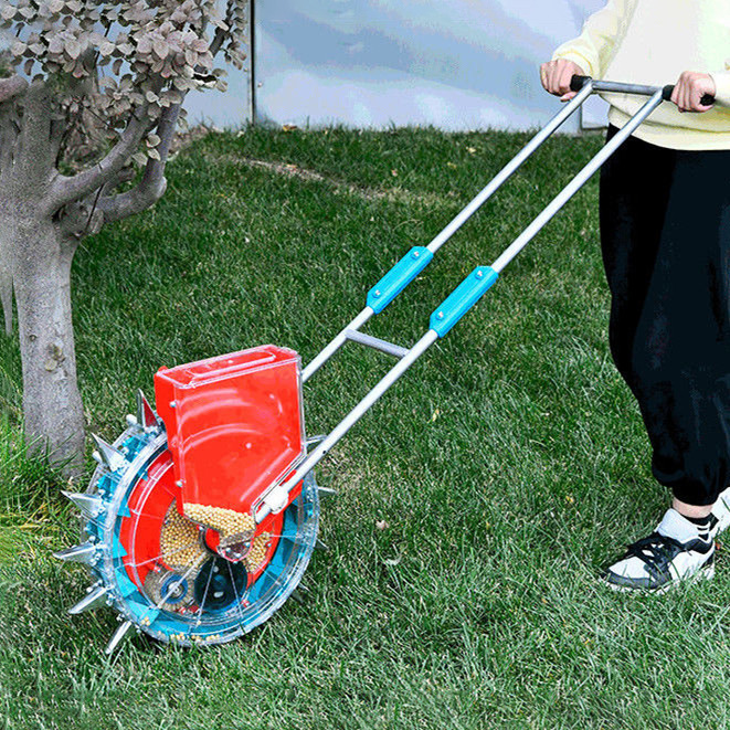 手推式16嘴可调播种机大豆花生玉米播种器高粱绿豆旱稻棉花穴播机