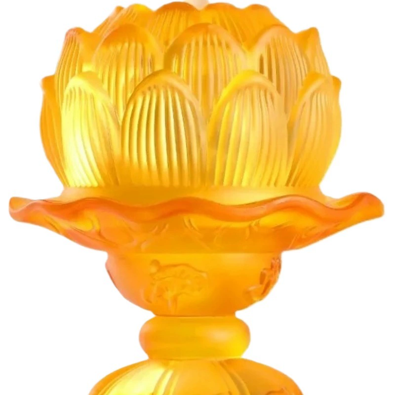 LED Lotus глазурованный держатель лампы дом культ поклонение качающийся электронный масляная лампа Будда передняя подсветка батарейный подсвечник Вечный яркий свет