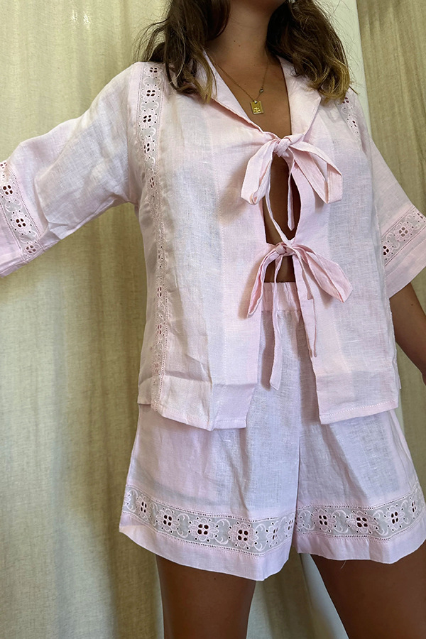 393g Weight Half Sleeve Sleeve Length Polyester Fabric Type Pant Co-ord Set Sets Type 2 Pieces Set Quantity Holiday, Daily Occasion V Neck Neckline Regular Fit Fit Type Solid Color Pattern Summer Season Women's Gender Simple Style Style Holiday Daily Women's Simple Style Solid Color Polyester Pant Co-ord Set Shorts Sets 10