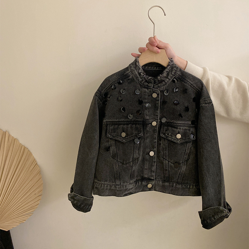 Denim autumn elegant jacket for leisure