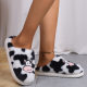 Cross-border in stock new cartoon cow cotton slippers winter students Korean indoor non-slip warm cute Mao Mao shoes