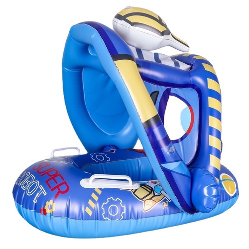 Cross-border children's seat baby swimming seat boat with armrests thickened PVC cartoon detachable swimming ring wholesale