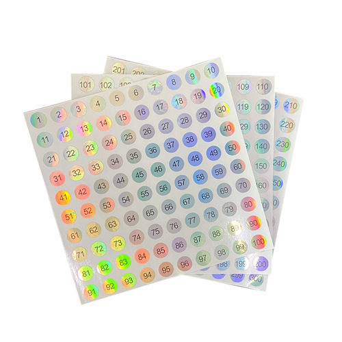 Number label sticker 1-300 sequential, waterproof, non-fade, laser reflective nail art marker sticker