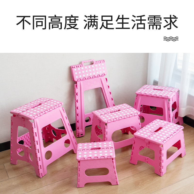 Taburete de plástico reforzado, taburete plegable ligero, banco de comedor para interior y exterior.