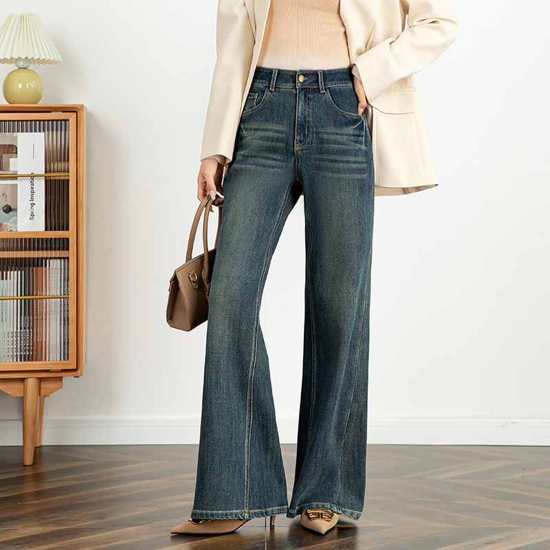 If You Are Looking for Women's Flared Jeans with Four-Way Stretch, Extra-Long Wide-Leg Vintage Style, High-Waisted, Slimming, Floor-Length, Model 8119, Released in 2026