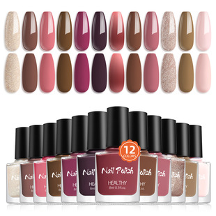 Amazon's New 12-Color Water-Based Manicure Nail Polish Nail Jewelry Quick-Drying Air-Drying Long-Lasting No-Bake Non-Tearable