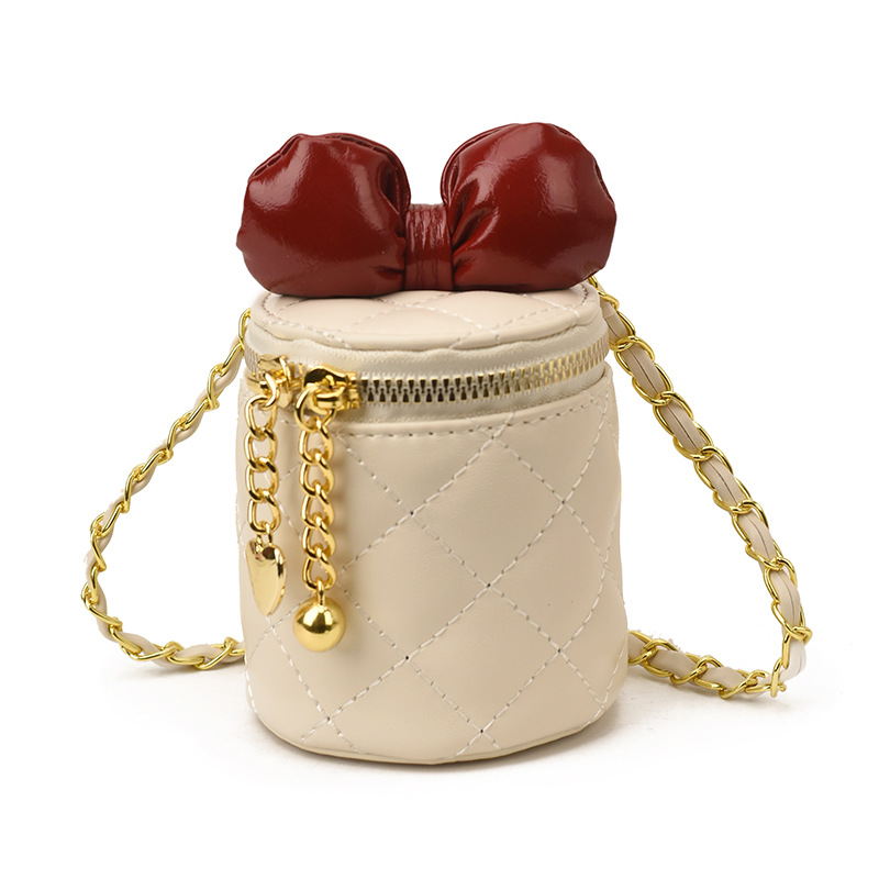 Bolsos de cubos para niños coreanos lindos arcos mini bolsos de hombro para bebés de estilo extranjero bolsos de cadena para hombres y mujeres