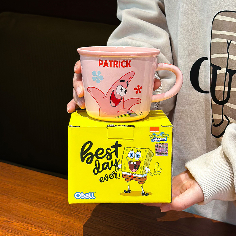 SpongeBob muñecas nuevas tazas de café de desayuno de leche 2024 tazas de cerámica caseras regalos de cumpleaños