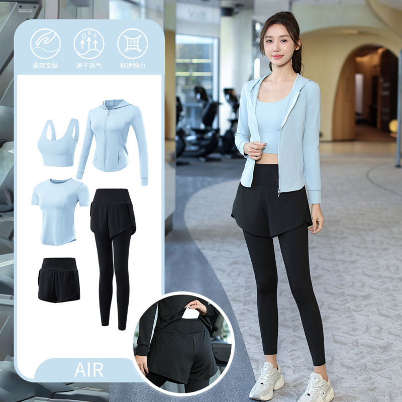 Juego de carrera para mujeres primavera y otoño principiantes de verano yoga deportivo rápido ropa seca trajes transpirables comercio exterior al por mayor