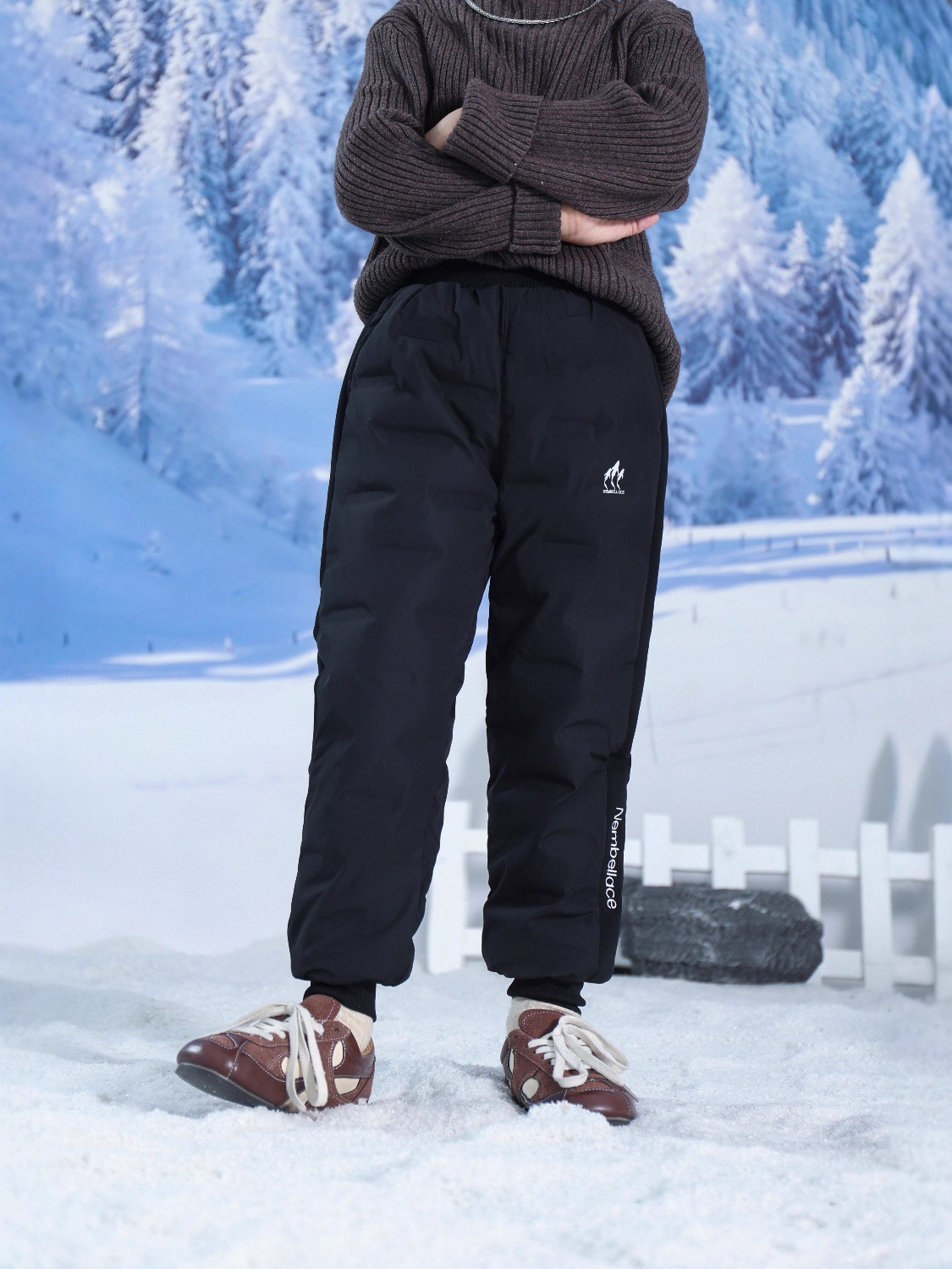 Pantalones de plumas para niños invierno nuevo 90 pantalones blancos de invierno tres pantalones de esquí de esquí de niños y niñas