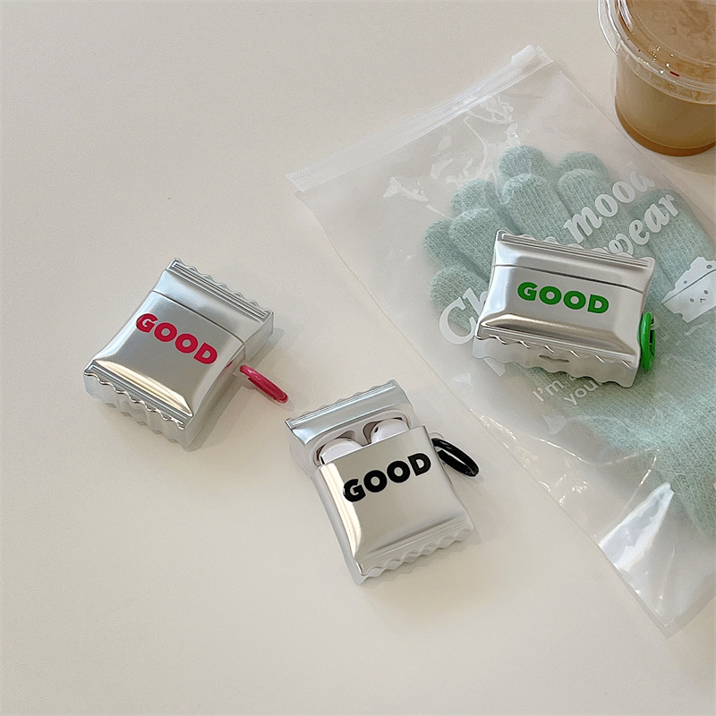 Simple Silver Plated Letter AirPods Pro 2 Earphone Case Suitable for Apple 1/2/3 Generation Wireless Bluetooth Protective Case