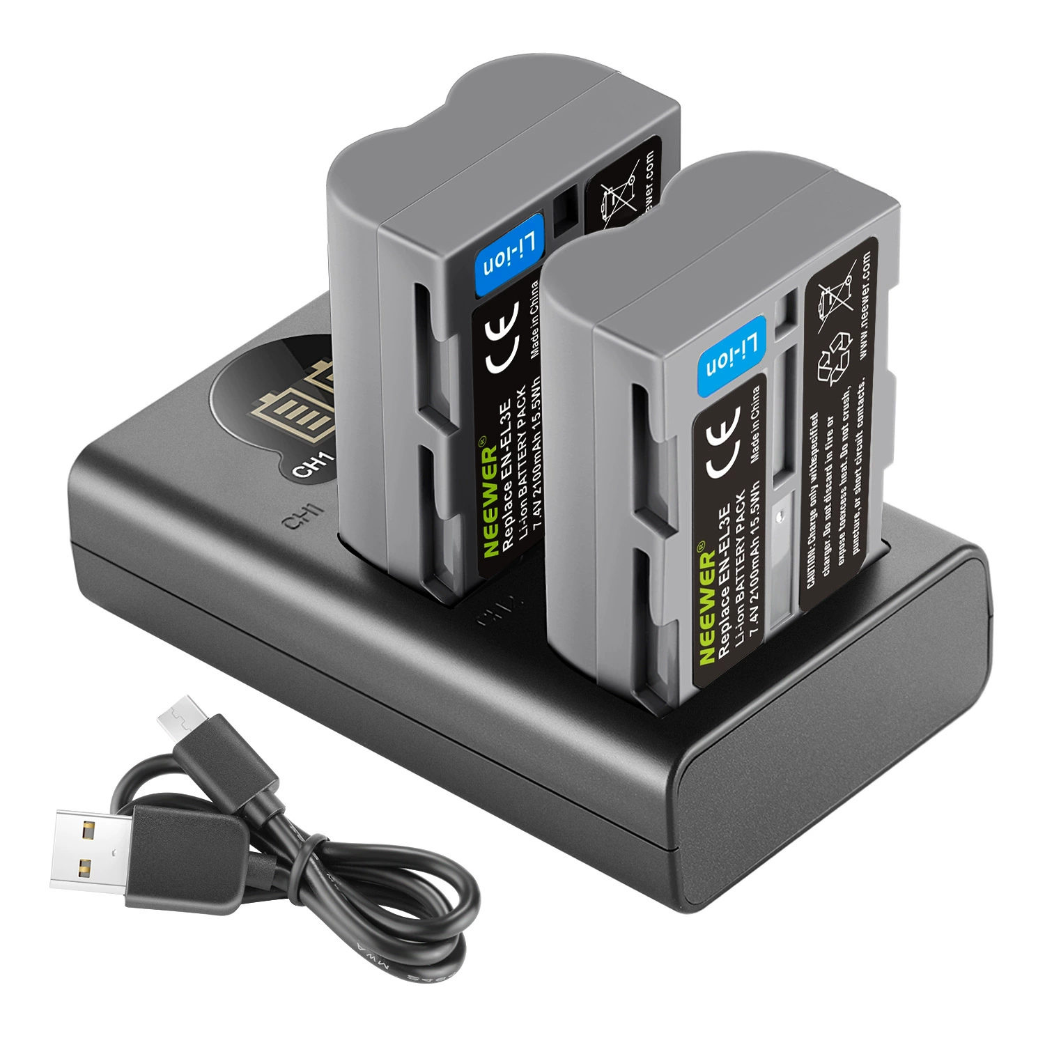 Nikon, camera, battery, compatible charger, 2100mah, D90, D80