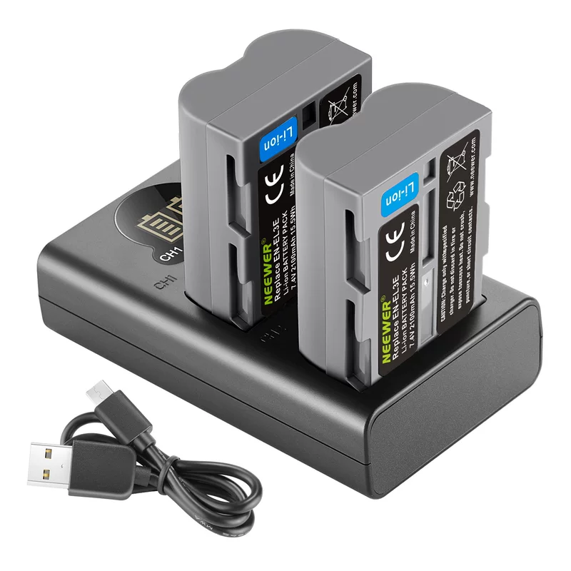 Nikon, camera, battery, compatible charger, 2100mah, D90, D80