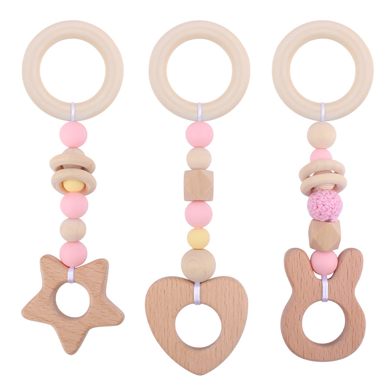Bebé suministros animal haya mordedor colgante de tres piezas de los niños estante de la aptitud juguete bebé habitación decoración coche colgante
