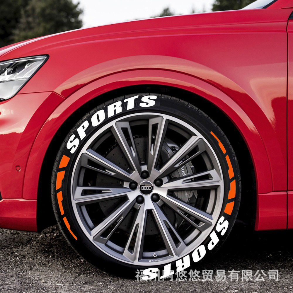 [SPORTS] car and motorcycle tire letter stickers pvc rubber material car modified wheel